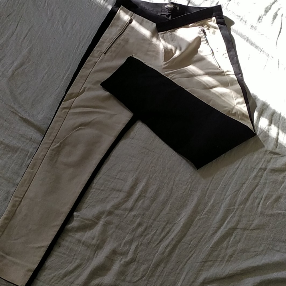 Banana Republic Pant- Cream/Black, Size 6